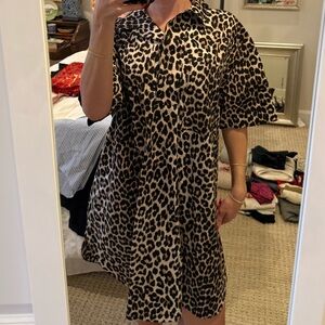 Leopard Print Shirt Dress